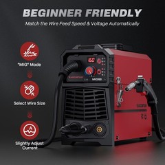 ARCCAPTAIN 160A MIG Welder 110V 220V 4 in 1 Welding Machine Gas Red+black