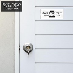 Acrylic 2.5×6 Owners Closet Sign, No Guest Access Sign 2.5×6,