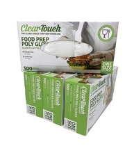 Medline Clear Touch Food Prep Poly Gloves, Latex and Powder Free, One Size…