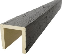 6″W x 6″H x 18’L 3-Sided (U-Beam) Hand Hewn Endurathane Faux Wood Ceiling Beam