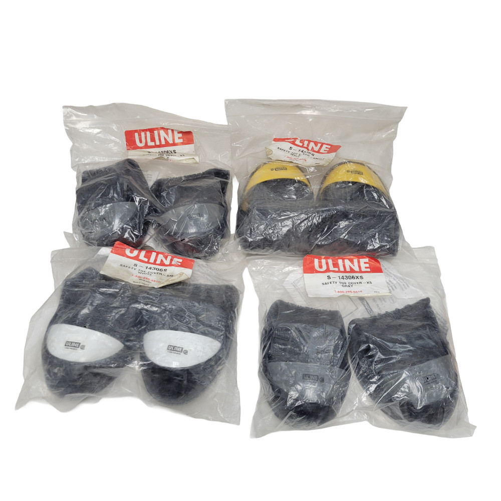 ULINE SAFETY TOE COVERS S-14306S S-14306XS WHITE, YELLOW, GRAY *4 PAIRS*
