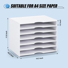 7 Tier Scrapbook Paper Trays Organizer 14.2×10.2×11.8 Inch Stackable File Desk