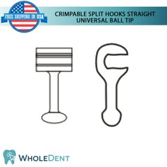 10x Orthodontic Dental Straight Universal Ball Tip Crimpable Split Hooks Morelli