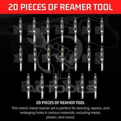 New Adjustable Hand Reamer 20 Pcs Set HV TO H16 Sizes (1/4 ” to 2.7/32″)