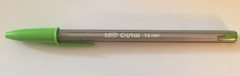 Lot of 6 GREEN Bic Cristal Ballpoint Pens 1.6mm, XTRA BOLD!!!