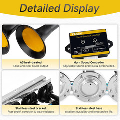 36 Melody Musical Air Horn 12V 24V 178DB Controller for Truck Bus Train Vehicles