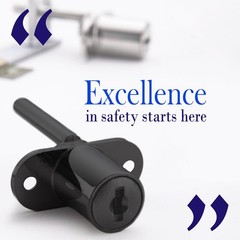 XIEHE 288 Drawer Locks with Keys, Zinc Alloy Office 288-16-1pack, Black