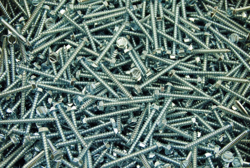 (500) Slotted Hex Washer 10 x 2 Sheet Metal Screw Type A Zinc SMS