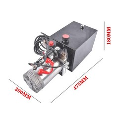 Power Unit Hydraulic Pump Dump Trailer 8 Quart Double Acting 3200 PSI Max 12V DC