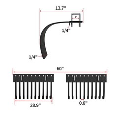 Rugged Steel ATV/UTV Landscape Rake-Professional Rock Grass &Debris Cleanup Tool