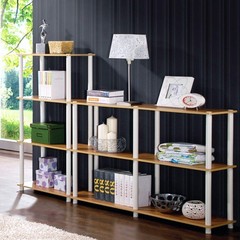 Furinno Turn-N-Tube 4-Tier Shelf Display Rack in Blonde Maple