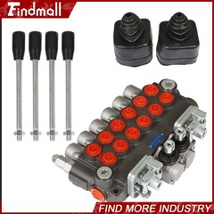 11 GPM Hydraulic Backhoe Directional Control Valve w/ 2 Joysticks,6 Spool