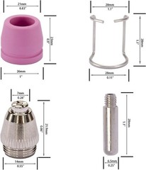 24Pcs Plasma Cutter Consumables Tip Kit SG-55 AG-60 WSD-60 CUT50/60 Replacement