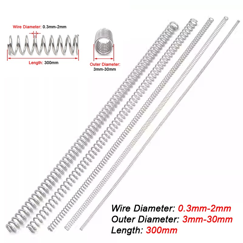 0.3mm 0.4mm 0.5mm-2mm 304 Stainles Steel Spring Compression Pressure Springs