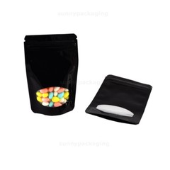 100 Pcs Colorful Stand Up Zip lock Pouches With Clear Window Food Storage Bags