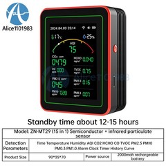 10in1 18in1 Air Quality Detector PM2.5 10 PM HCHO TVOC CO2 Formaldehyde Monitor