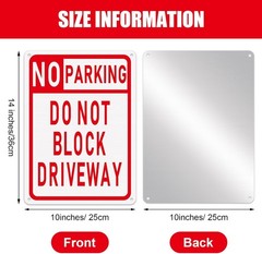 3 Pcs No Parking Sign Do Not Block Driveway 10 X 14 Inches Aluminum Metal