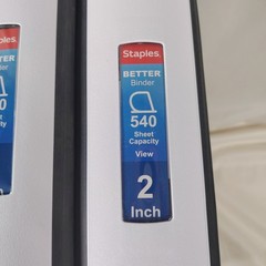 7 Pack ~Staples Better 2-Inch 3-Ring Binder, White – Heavy-Duty. Rubber corner