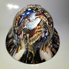 NEW FULL BRIM Hard Hat custom hydro dipped FREEDOM ISN’T FREE USA AMERICA sick
