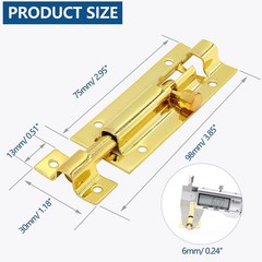 Zorfeter 3 Inch Barrel Bolt Latch, Stainless Steel Slide Door Latch Lock with…