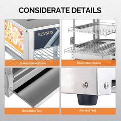 ROVSUN 5-Tier Food Warmer Display Pizza Warmer,Commercial Countertop Food Warmer