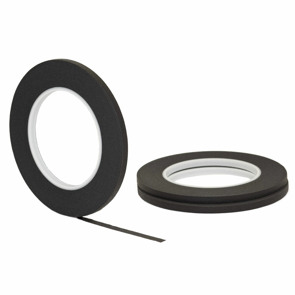 3 pack 1/4″ .25 inch x 60yd (6mm x 55m) Thin STIKK Black Painters Masking Tape