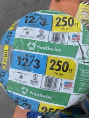 Southwire 13058355 250 ft. 12/3 Gray Solid CU UF-B W/G Wire BRAND NEW