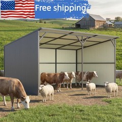 New 20×12 Ft Metal Livestock Shelter Run-in Shed for Cattle Horse Goat free ship