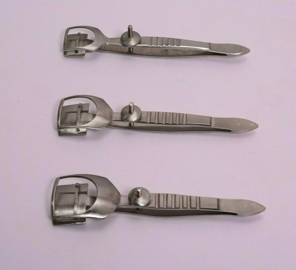 3Pcs Waddell Clamp 18mm 22mm 26mm Bilamellar Tarsal Trachomatous Trichiasis Inst