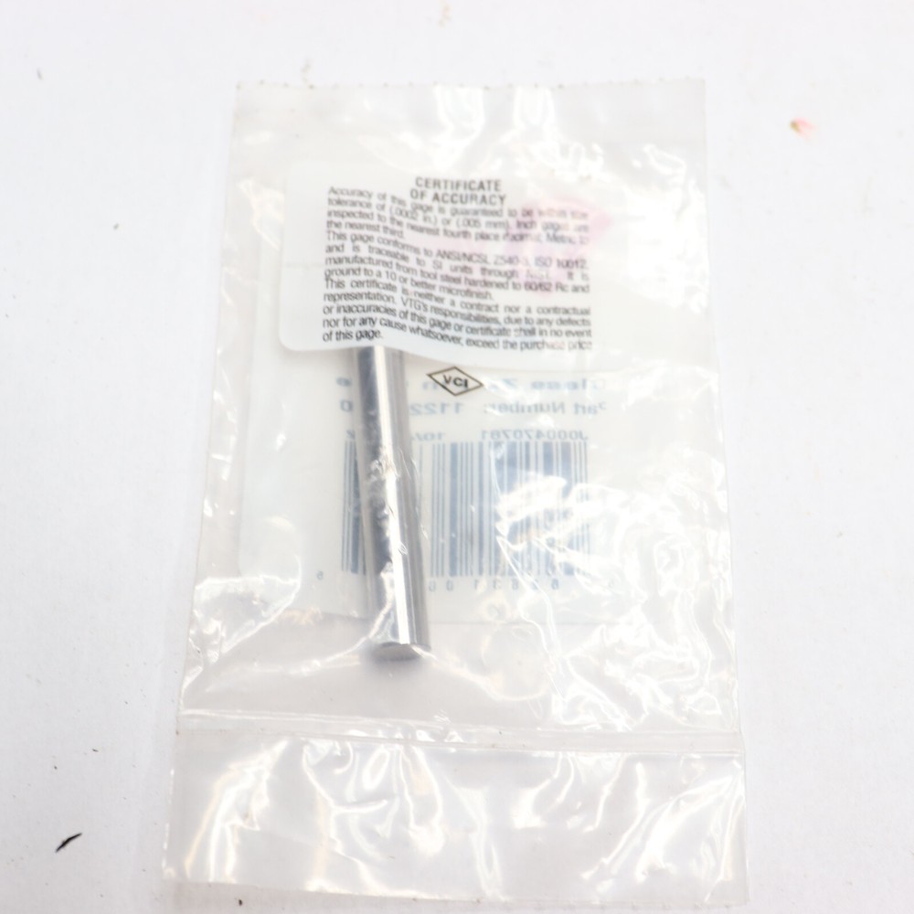 Vermont Class ZZ Pin Gage Steel 8.12mm 112208120
