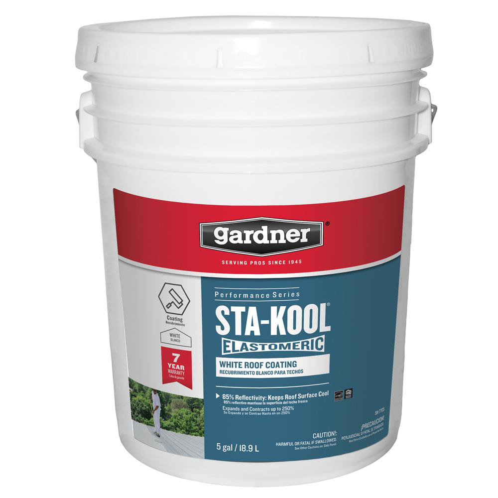 Roof Elastomeric Coating RV Rubber Metal Tar Mobile Home White Sealant 5 GALLON