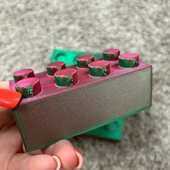 3D Printed Building Block Desk Organizer Set Pink Green Iridescent Drawer Tape