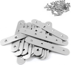 20 PCS 97mm 3.8 Inch Stainless Steel Straight Brace Metal Plate Flat Bracket
