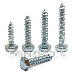5/16″ Hex Lag Screws / Lag Bolts, Zinc Plated steel CR+3 RoHS (aka Coach Screw)