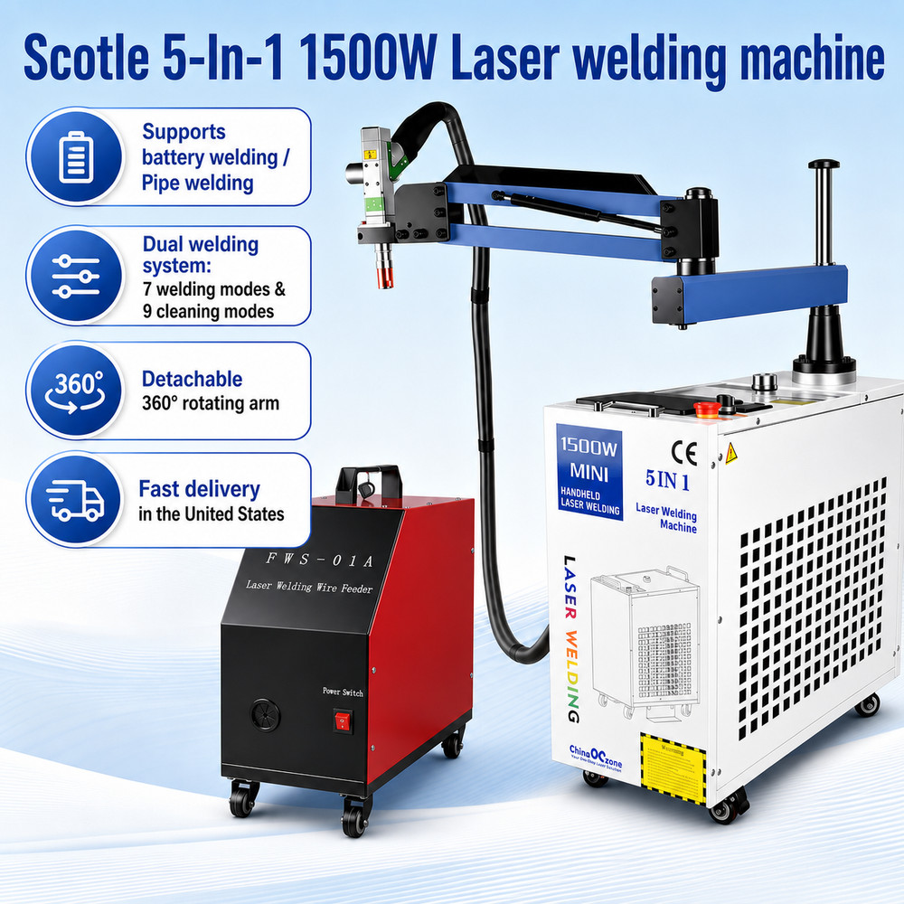 Scotle 1500W/2000W Metal Laser Welding Machine Battery Weld Pipe Welding US