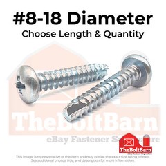 #8-18 Phillips Pan Head Type BT Thread Cutting Screws Zinc (Choose Length & Qty)