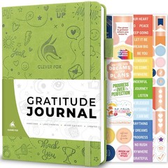A5 Guided Gratitude Journal Spring Green Daily Reflection with Stickers 3 Months