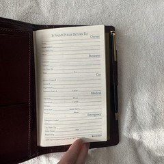 Day Timer Brown Leather Senior Pocket Planner Wallet Checkbook Organizer 4″ x 7″
