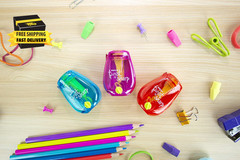 Office Pencil Sharpener, Manual, One Assorted Color, Twist-N-Sharp, Kids, Boys,