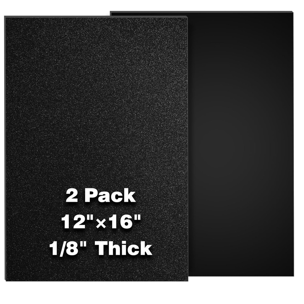 Black ABS Plastic Sheet 12″X16″X1/8″ (3Mm) 2-Pack, Rigid Thermoplastic Board wit