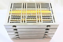 DETACHABLE 5 DENTAL SURGICAL AUTOCLAVE STERILIZATION CASSETTES FOR 20 INSTRUMENT