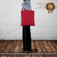 TOPDesign 24-Pack Economical 16″x15″ Red Cotton Tote Bag, Medium,