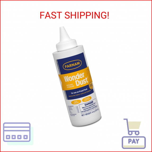 Farnam Wonder Dust Wound Powder, Blood Coagulant for Horses and Show Stock, For