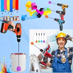 2 Big+2 Small Silicone Resin Mixer Paddles for Drill, Epoxy Mixer Attachment for