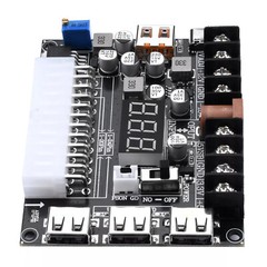 20/24Pin ATX Power Supply Breakout Board Adjustable Voltage Module / Case HOT