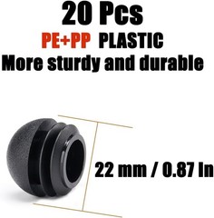 20PCS 22 mm (7/8 Inch) Plastic End Caps Plugs Chair Leg Inserts, Round Tube