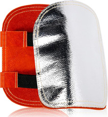 Hand Heat Shield, Welding Hand Pad, Split Cowhide Leather Aluminized Back Weldin