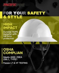 Full Brim Hard Hat, OSHA Construction Safety Helmet Certified to ANSI Z89, 4 …