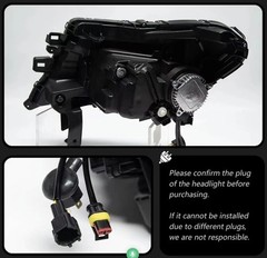 Pair LED Headlight Assembly DRL Sequential Turn For Nissan Navara NP300 2014-22