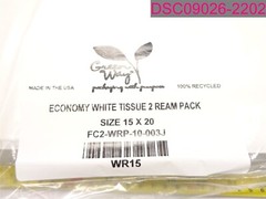 QTY=10 Reams (5 Packs of 2 Reams); Green Way White Tissue Paper 15″x20″